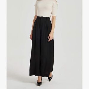 NWT Tronjori Women High Waist Casual Wide Leg Long Palazzo Pants Trousers